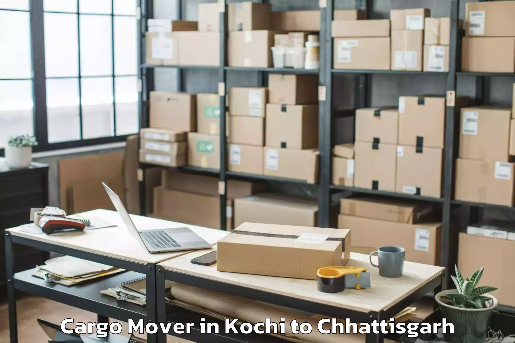 Top Kochi to Gunderdehi Cargo Mover Available